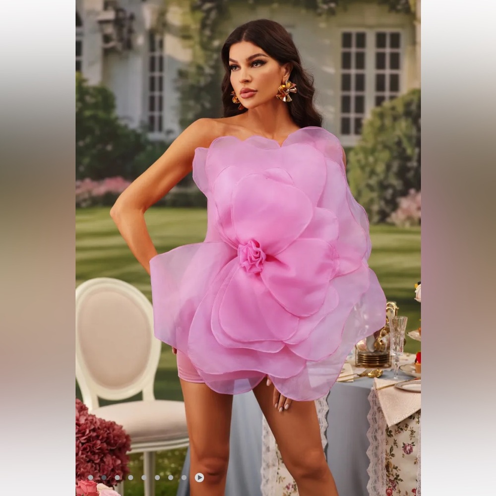 Bella Barnett Nydia Mesh Flower Dress